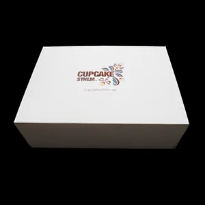 Custom White Gift Boxes Art Card Paper Boxes with Lids for Small Cupcake Boxes